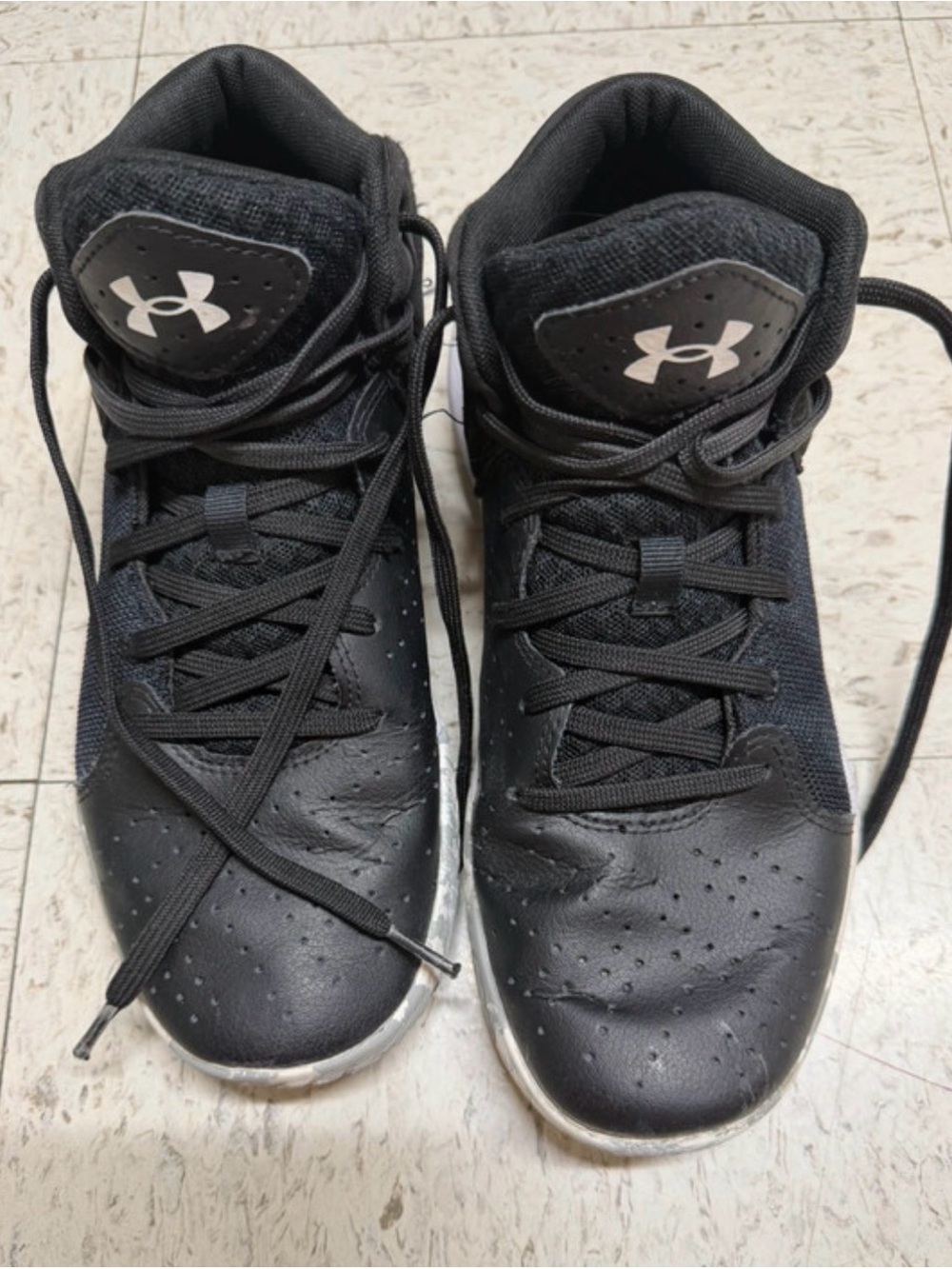 Under Armour Black Lace-Up Mid-Top Sneakers